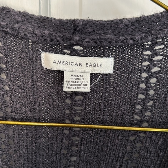 American Eagle Extra Long Knit Cardigan Charcoal - Picture 3 of 5